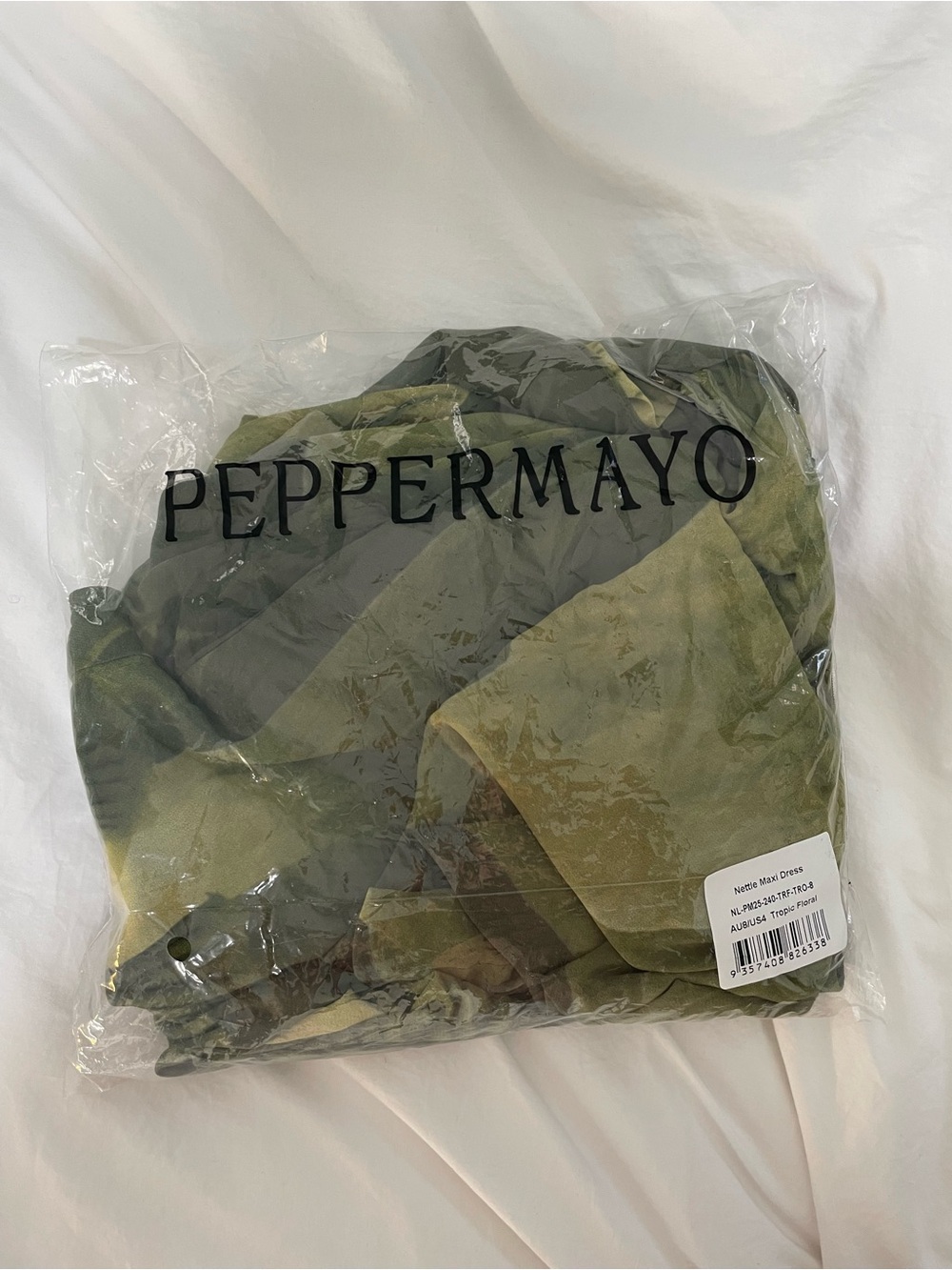 Peppermayo Olive Green Floral Tropical Leaves Strapless Nettle Maxi Dress - Picture 13 of 13